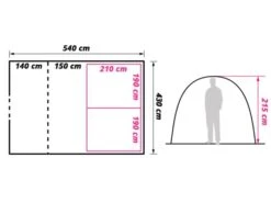 Obelink Lugano 6 XL Excellent CoolDark Tente Tunnel 29 Obelink Lugano 6 XL Excellent CoolDark Tente Tunnel -Obelink Boutiqe floorplan lugano 6 xl ecommerce