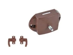 Obelink Verrou Toilettes Par Bouton Poussoir Avec Crochets De Verrouillage - Brown