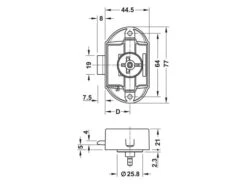 Obelink Serrure Unilatérale Armoire Et Porte Toilettes - Brown -Obelink Boutiqe obelink eenzijdige kast toiletdeurslot tekening ecommerce