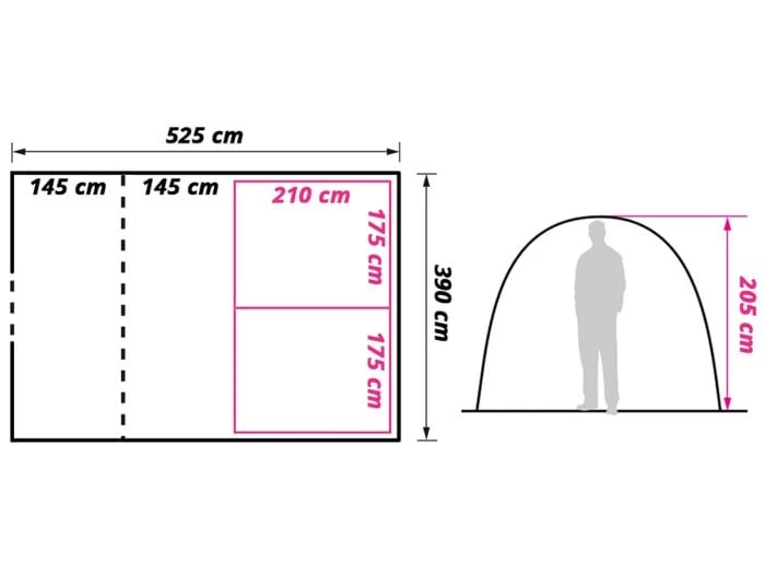Obelink Lugano 6 Plus Tente Tunnel 10 Obelink Lugano 6 Plus Tente Tunnel – Image 8