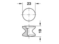 Obelink Bouton Poussoir - Silver 13 Obelink Bouton Poussoir - Silver -Obelink Boutiqe obelink push lock knop tekening 2 ecommerce