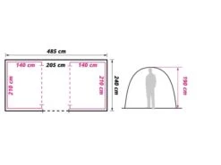 Obelink Twinspace Vis-à-Vis Tente Tunnel -Obelink Boutiqe twinspace floor plan ecommerce